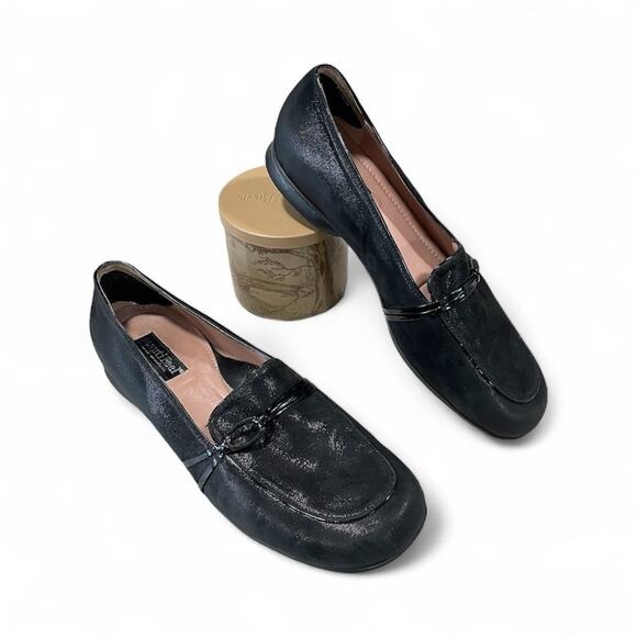 Beautifeel Plie Black Sparkle Suede Loafer Flats Made In Israel Women’s Size 11 - Picture 1 of 11